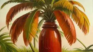Ein Ölgemälde von einer Palme