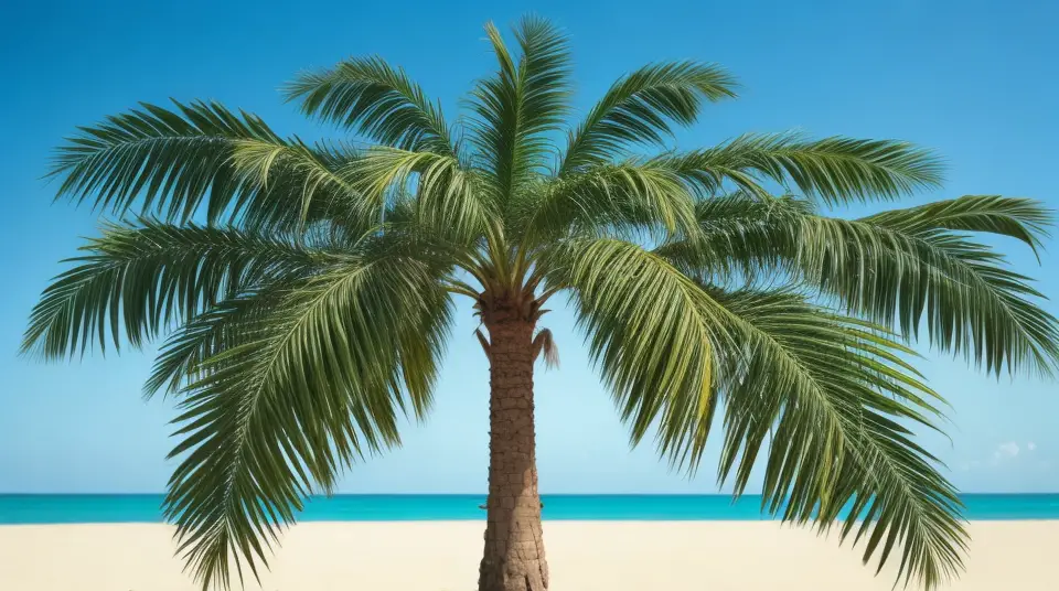 Eine Palme an einem Strand